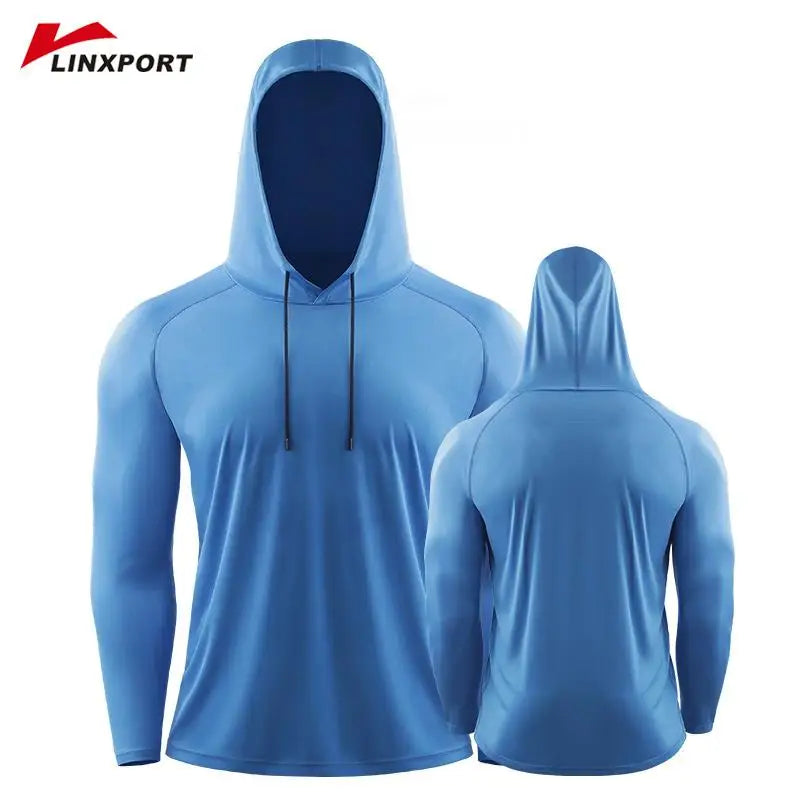 Men's Hoodies Compressed Running Shirts Quick Dry Gym Clothing T-shirt Workout Sportswer Bodybuilding Rashguards Male Solid Tops