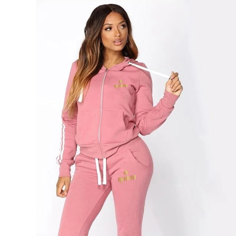 2023 New Trending Women Track Suits Sports Wear Jogging Suits Ladies Hooded Tracksuit Set Clothes Hoodies+Sweatpants Sweat Suits