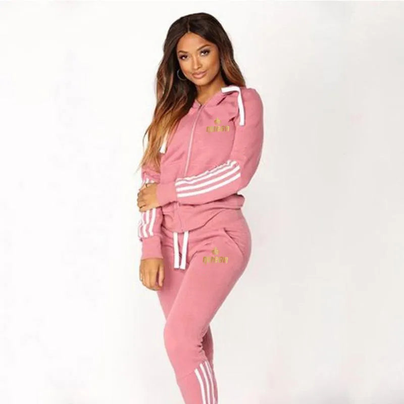 2023 New Trending Women Track Suits Sports Wear Jogging Suits Ladies Hooded Tracksuit Set Clothes Hoodies+Sweatpants Sweat Suits