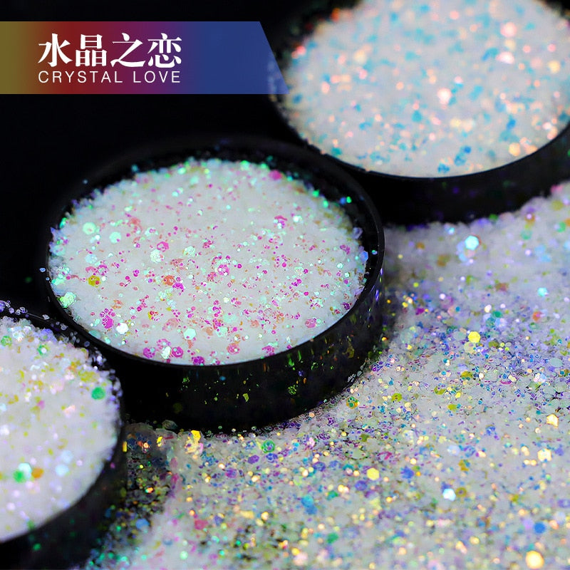 Crystal Love Series Nail Art Glitter  Powder Sparkly Laser  Symphony Chameleon Fine Dust Charms Nail Supplies for Professionals