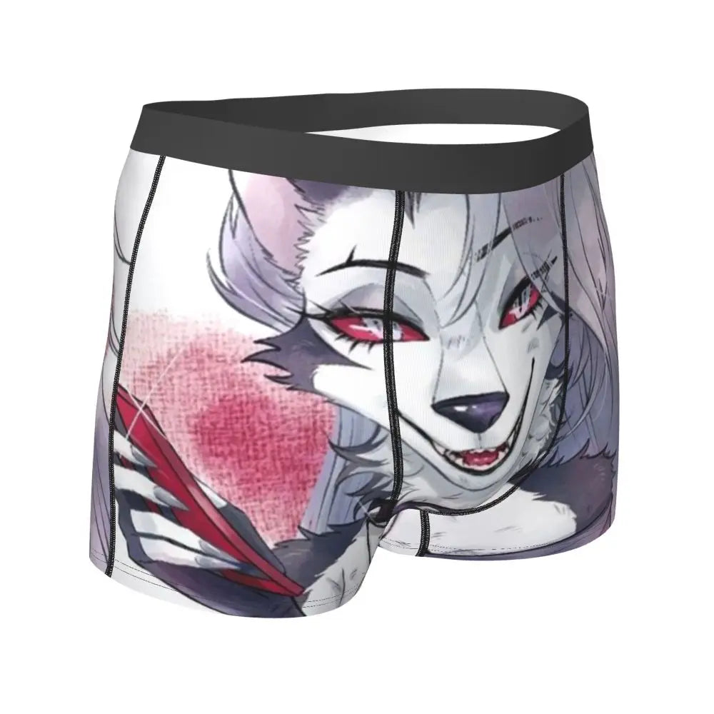 Helluva Boss Loona Underwear cartoon loona fanart hotel wolf moon Print Boxer Shorts Trenky Men Panties Elastic Boxer Brief Gift