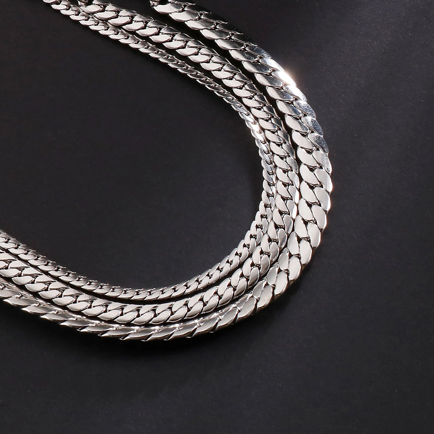 4/5/7mm Snake Chain Shiny Polished Link Couple Bracelet Simple Stainless Steel Trend jewelry