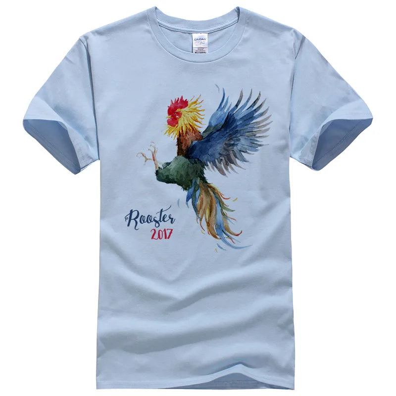 Summer Fashion Tees 2024 New Camisetas Short-sleeved T shirt Men Women Cock colored drawing Printed T-shirts Tops #106