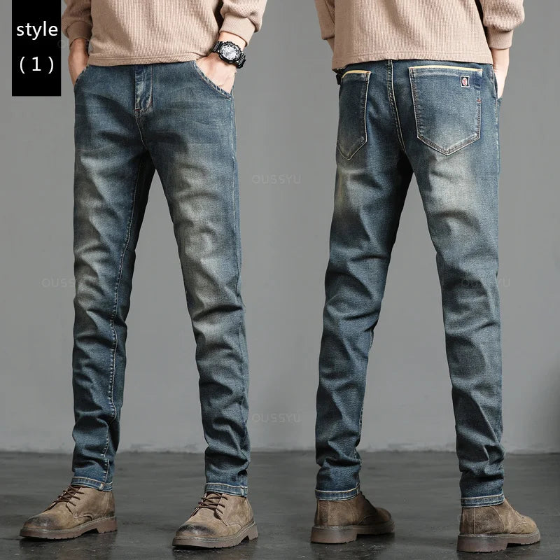 2023 New Men's Stretch Skinny Jeans Fashion Casual Cotton Denim Slim Fit Pants Male Korean Trousers Streetwear Brand Clothing