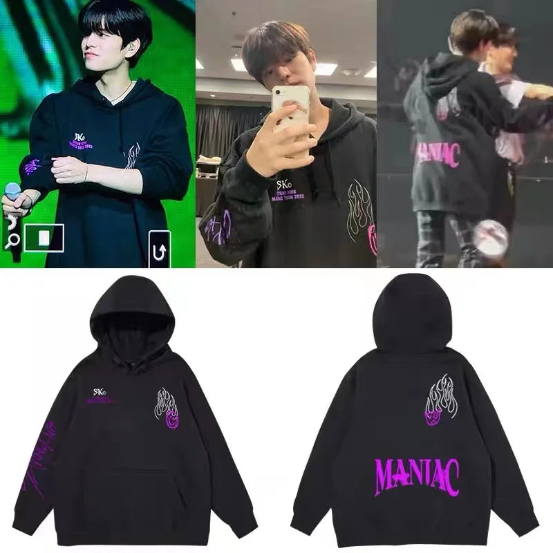 KPOP Stray Kids Maniac Women's Sportswear Sets Casual Tracksuit Two Piece Set Hoodie and Sweatpants Sweat Suit Female Outifit