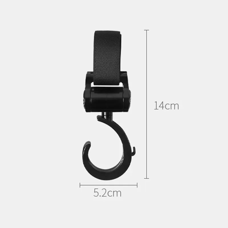 2pcs Baby Hooks Multi Stroller Pram Hook Clips 360 Degree Rotate Hangers Trolley Cart Organizer Metal Tool Strollers Accessories