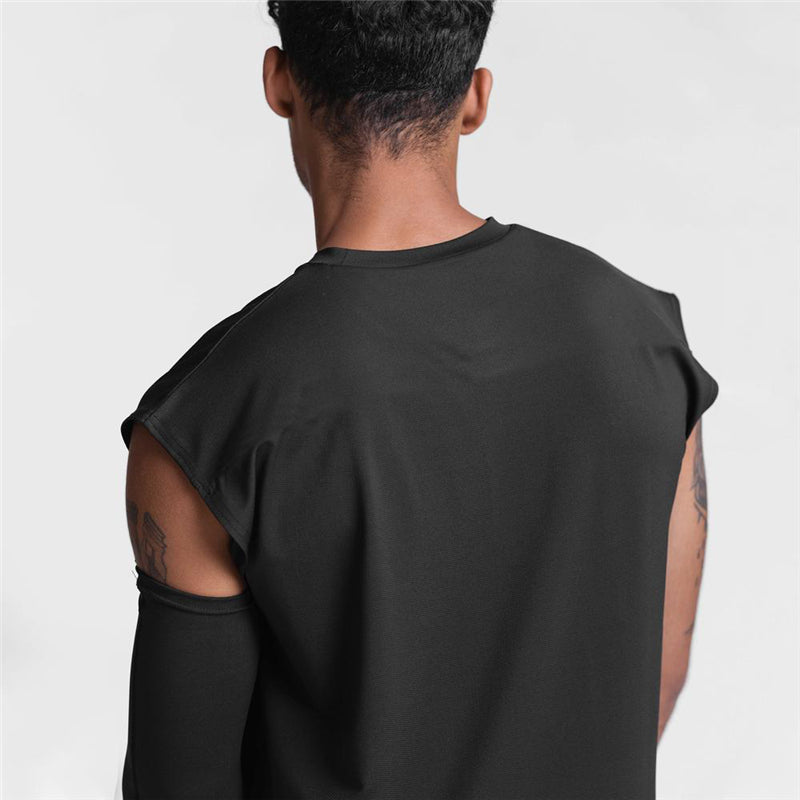 Summer Mesh Breathable Quick Dry Cool Feeling Sleeveless Loose Tank Tops Gym Fitness Workout Men's Running Sport Hip Hop Shirt