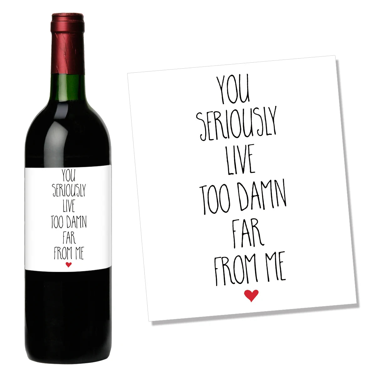 4pcs Funny Long Distance Wine Bottle Labels Funny Miss You Wine Stickers for Him Her Humorous Think of You Wine Decal for Friend