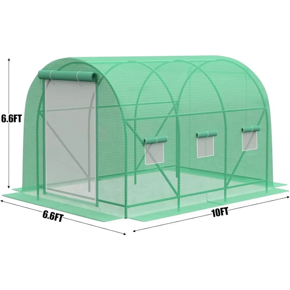 Greenhouses for Outdoors Winter Heavy Duty Large Walk in Tunnel Green House Portable for Plants, Reinforced Frame, Free Shipping