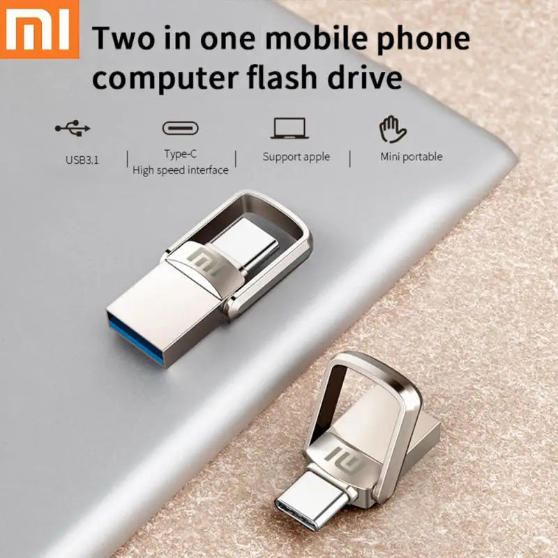 XIAOMI USB Flash Drive 2TB Metal Real Capacity High Speed Memory Stick USB3.0 Flash Pen Drive Business Gift Storage U Disk