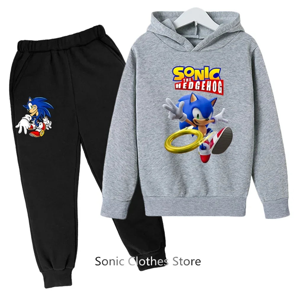 Sega Sonic- Tracksuit Kids Clothing Sets Baby Boys Girls Fashion Sports Suits Sweatshirts+pants Brand Clothes