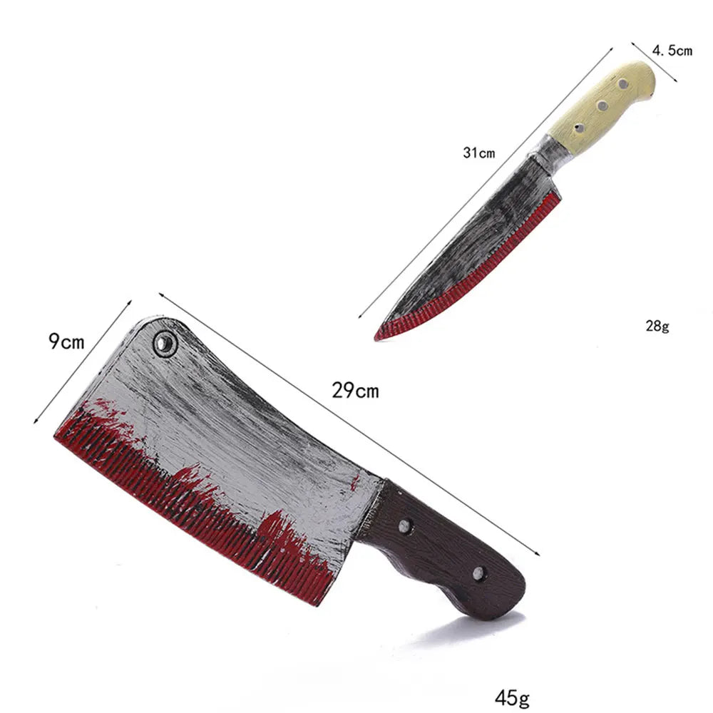 30cm Faked Bloody Sharp Knife for Halloween DIY Cosplay Props Decor Simulation Plastic Kitchen Knife  halloween Party Supplies