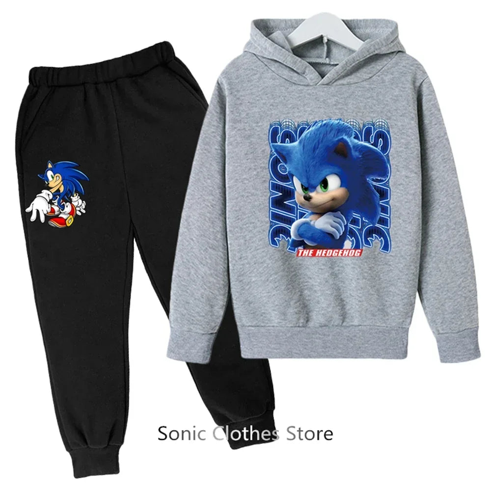 Sega Sonic- Tracksuit Kids Clothing Sets Baby Boys Girls Fashion Sports Suits Sweatshirts+pants Brand Clothes