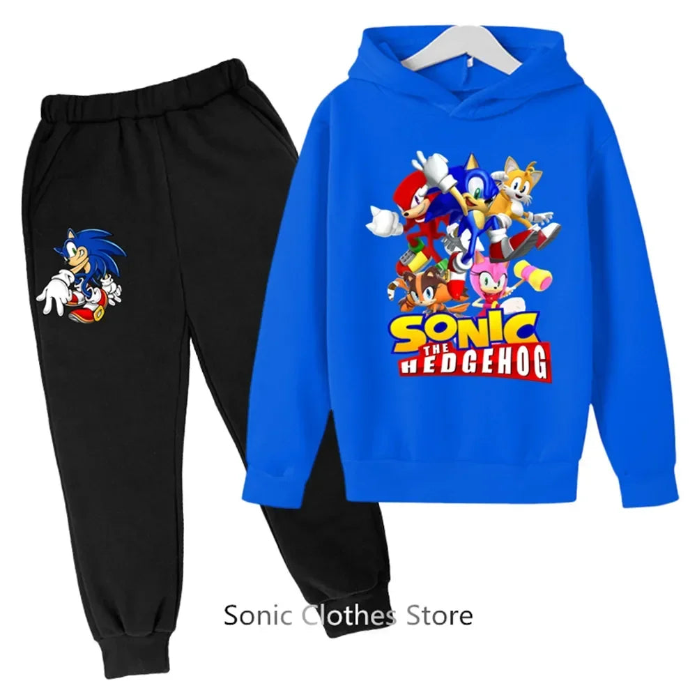 Sega Sonic- Tracksuit Kids Clothing Sets Baby Boys Girls Fashion Sports Suits Sweatshirts+pants Brand Clothes