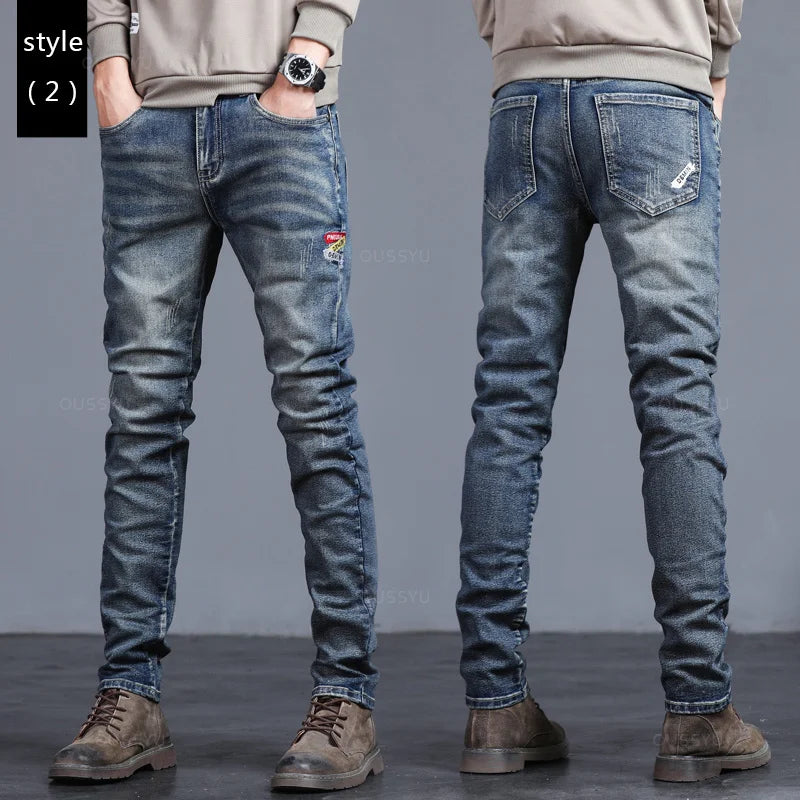 2023 New Men's Stretch Skinny Jeans Fashion Casual Cotton Denim Slim Fit Pants Male Korean Trousers Streetwear Brand Clothing