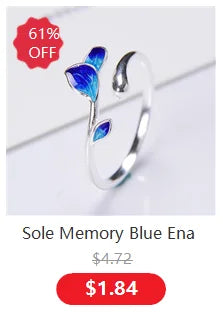 Sole Memory Rainforest Plantain Leaves Green Cool Sweet Romantic Silver Color Female Resizable Opening Rings SRI414