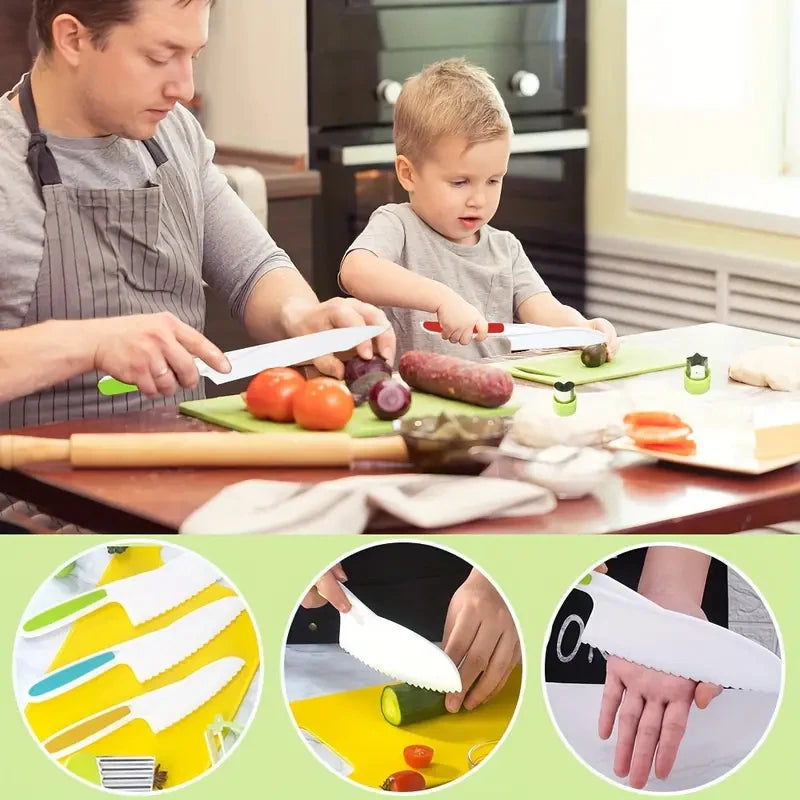 Kids Cooking Cutter Set Kids Knife Toddler Plastic Fruit Knives Children DIY Peeler Tools Kitchen Accessories