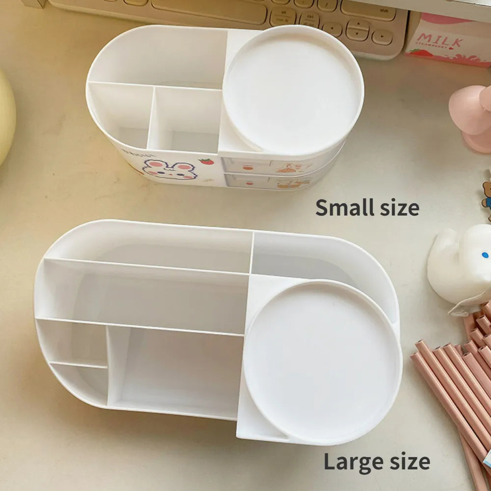 Creative Desktop Storage Box Organizer Plastic Drawer Transparent Kawaii Ins Multifunction Student Pen Holder Organizer Box Cute