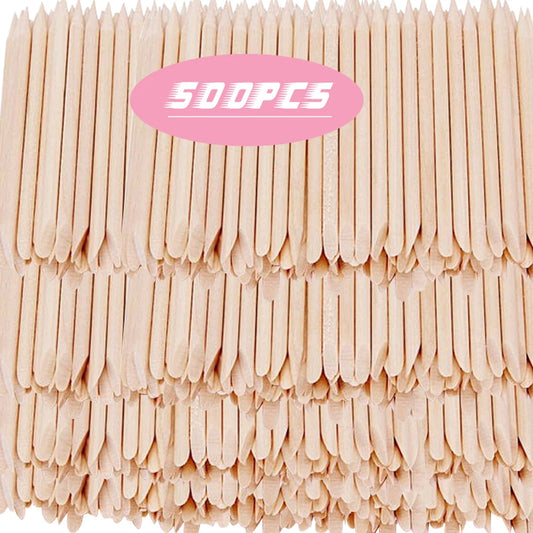 500Pcs Orange Wood Sticks for Nails BULK Double Sided Cuticle Pusher Remover Nail Art Manicure Pedicure Tool for Manicure Pedicu