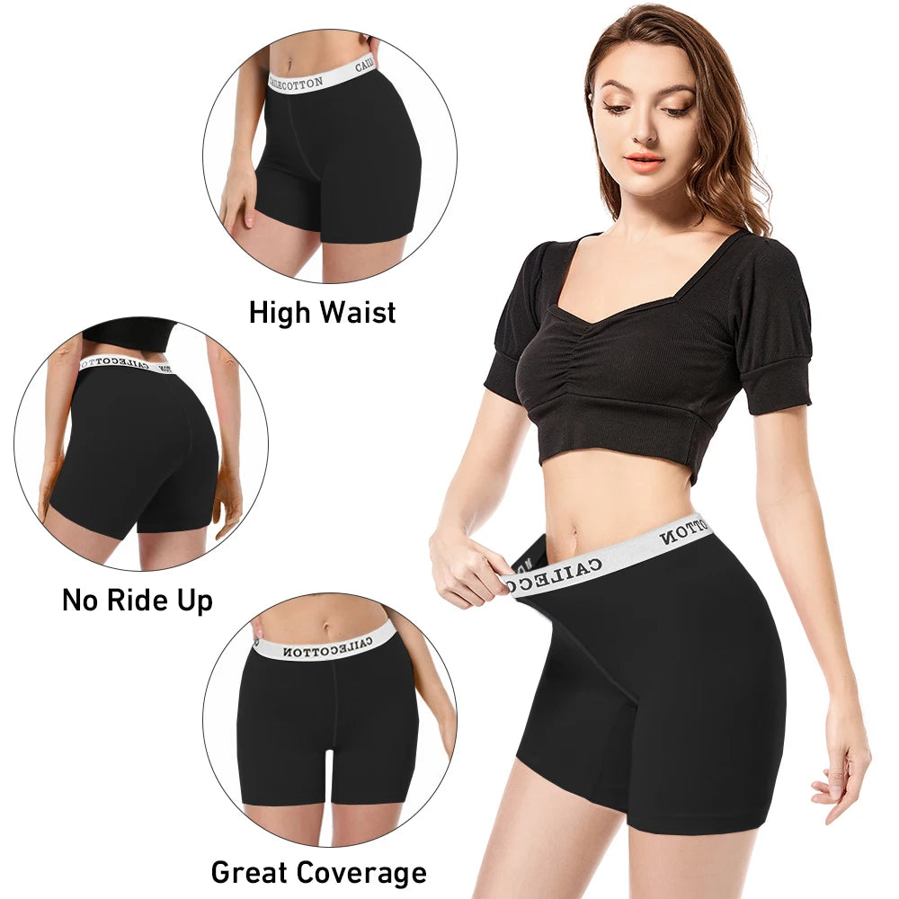 4PCS Breathable Safety Shorts Women Comfort Under Skirt Panties Skin-Friendly Casual Fitness Boyshort Yoga Women Safety Shorts