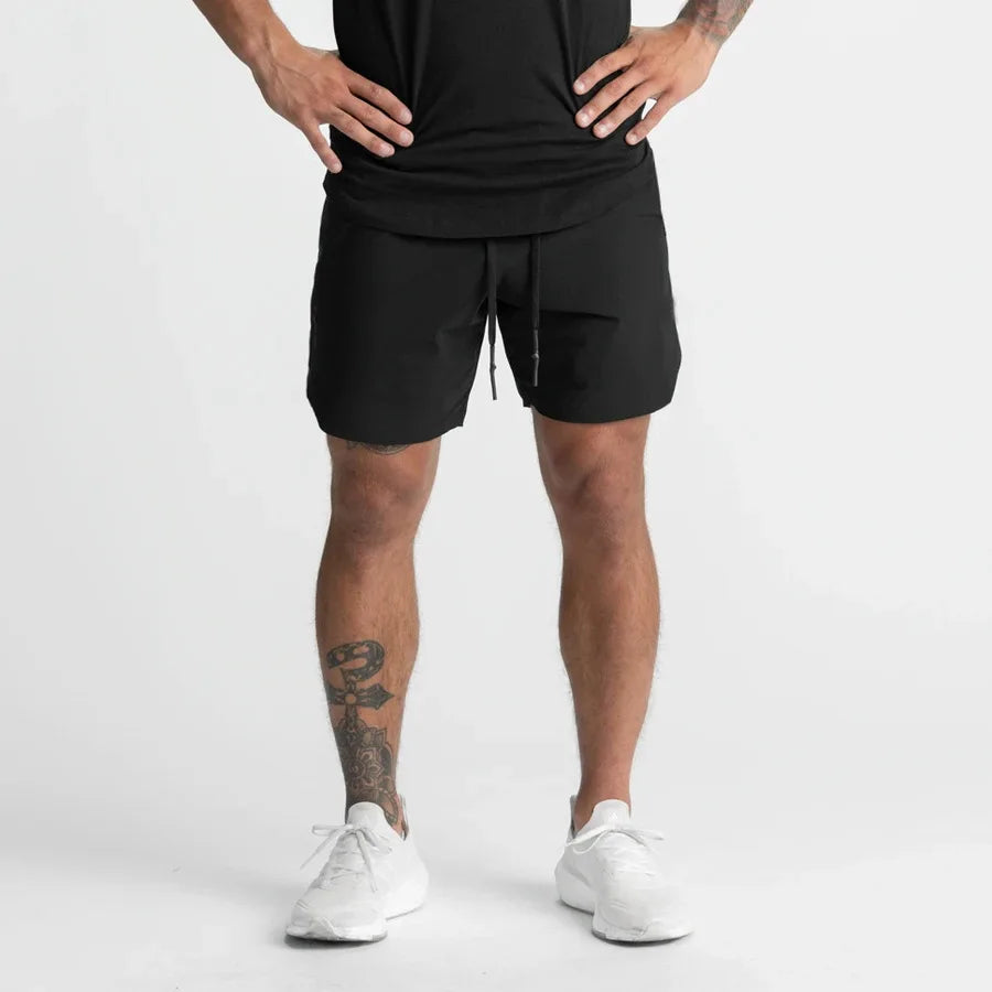 2024 single layer Quick-drying solid color Men's Short pants Fitness Jogger Sport Shorts Sweatpants Fitness Workout Casual pants