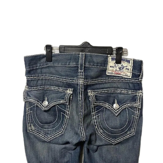 True Religion Denim Micro-flare Pants 90s Retro Street Jeans for Men and Women Harajuku High-waisted Straight Wide-leg Y2k Jeans