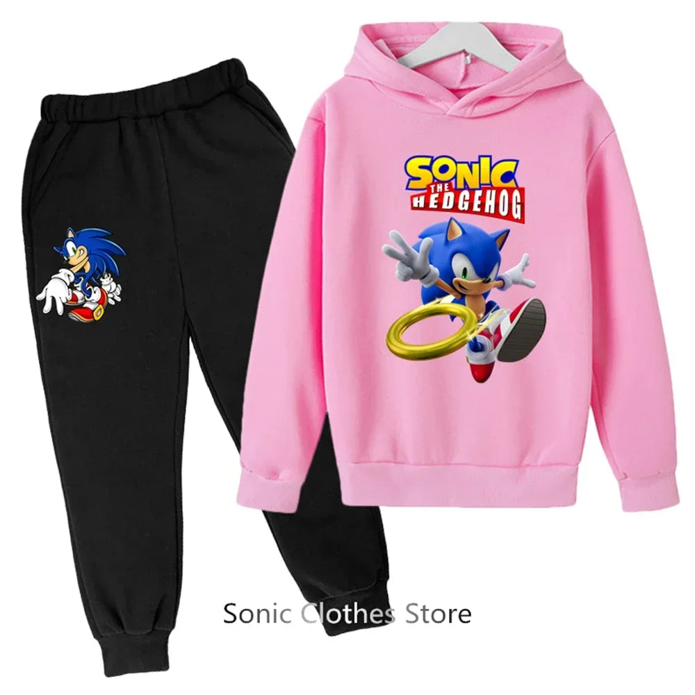 Sega Sonic- Tracksuit Kids Clothing Sets Baby Boys Girls Fashion Sports Suits Sweatshirts+pants Brand Clothes