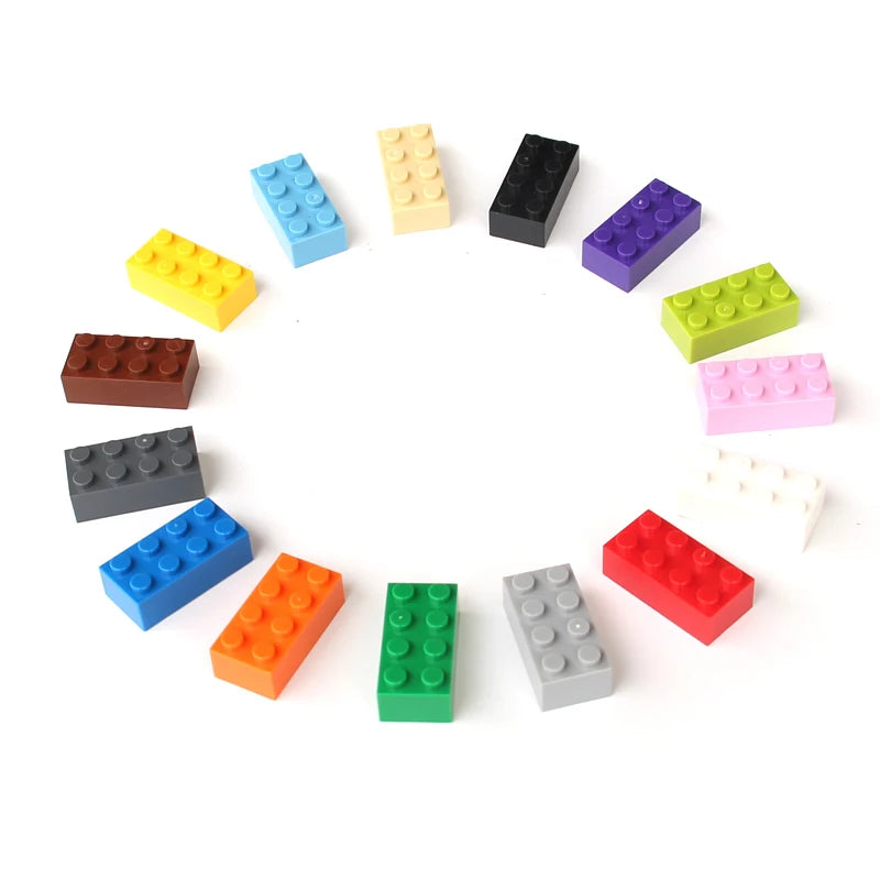 50pcs DIY Educational Building Blocks Figures Thick Bricks 2x4 Dots Creative Size Compatible With 3001 Plastic Toys For Children