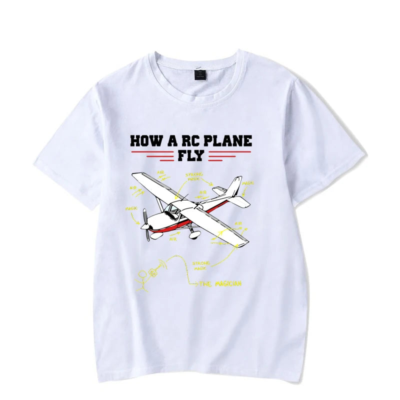 RC Airplane Pilot Vintage T-shirt for Men Clothes Male T-shirts Summer Plus Size Tees Oversized T Shirt Male T-shirts Clothes