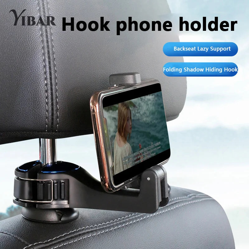 Universal Car Bracket Hook Multi-Function Hanging Storage Mobile Phone Holder Rear Seat Hanger Hook For Bag Purse Cloth Grocery