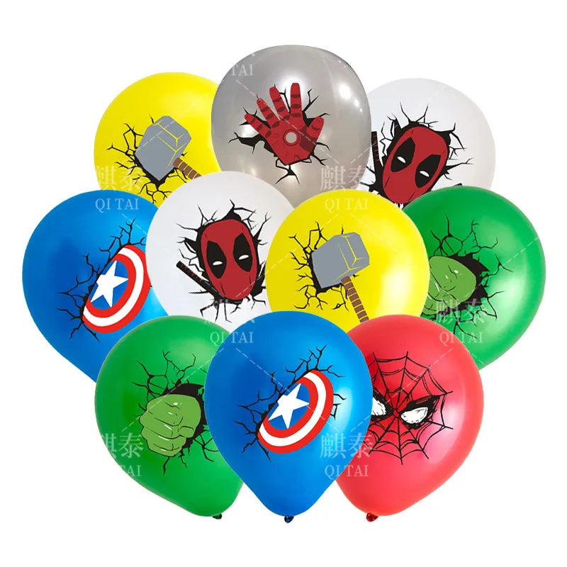 100pcs 12inch Disney Superhero Theme Latex Balloon Spiderman Hulk Iron Man Ballons Kids Birthday Party Decoration Inflatable Toy