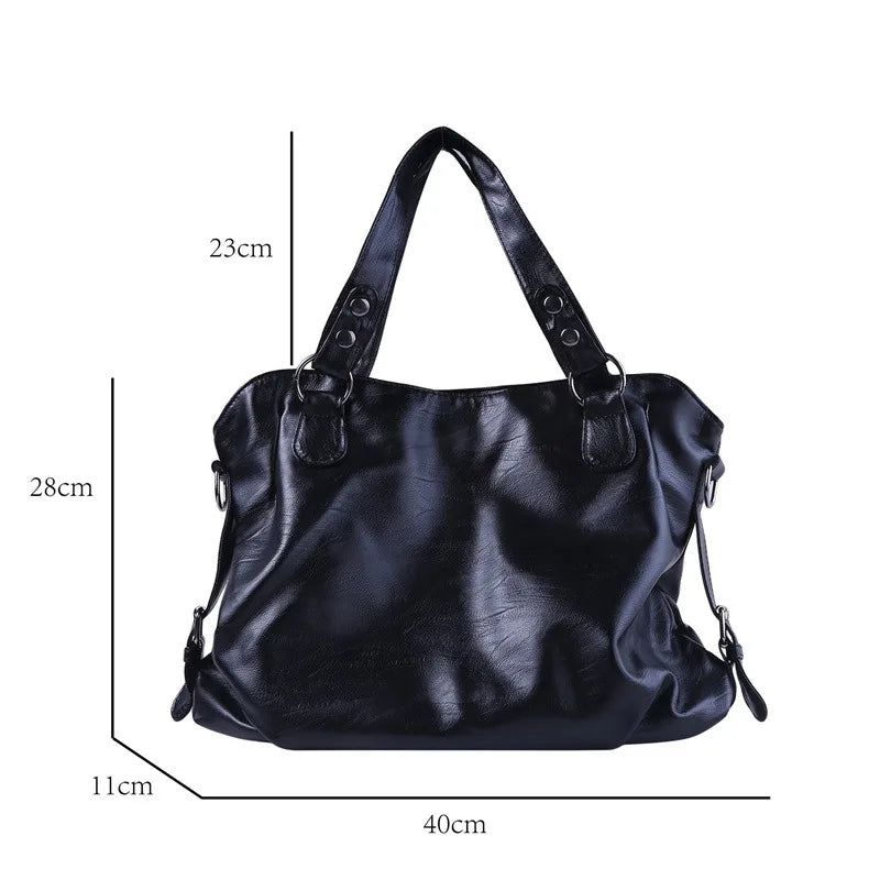 Soft Large Capacity Luxury Bag Handbags For Women Design Pu Leather Women's Shoulder Bag 2023 Tote Retro Oversized Shopper Bag