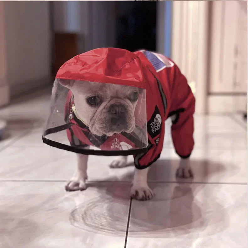 Rainy Season Waterproof Pet Dog Raincoat Reflective Four Legged Polyester Dog Clothing Medium and Large Dog Pet Clothing Supply