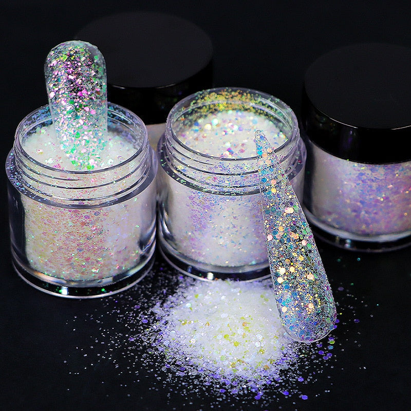 Crystal Love Series Nail Art Glitter  Powder Sparkly Laser  Symphony Chameleon Fine Dust Charms Nail Supplies for Professionals