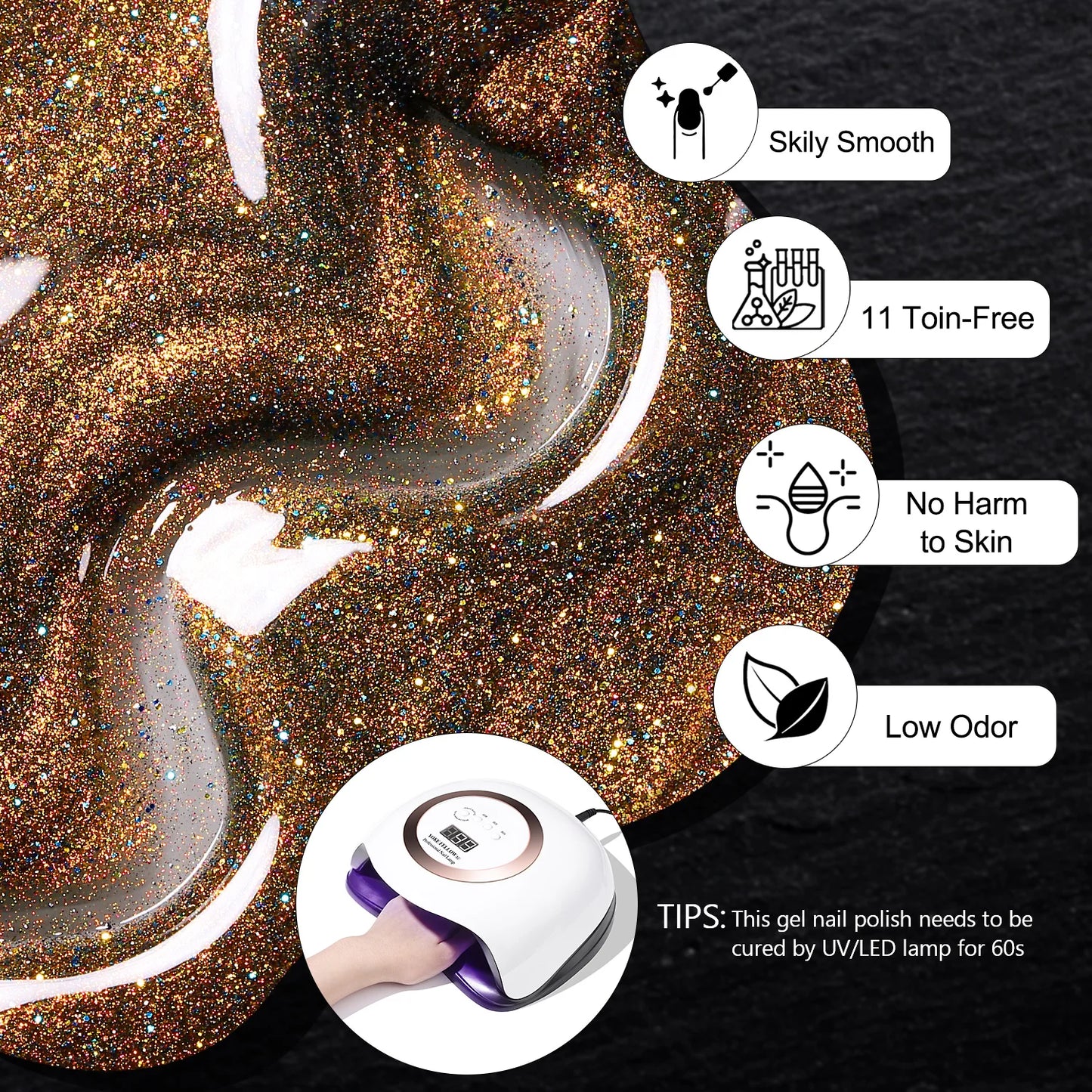 YOKEFELLOW 2023New Cat Eyes Magnetic Gel Nail Polish DC05 9D Chameleon Diamond Reflective Semi permanent Gel Varnish