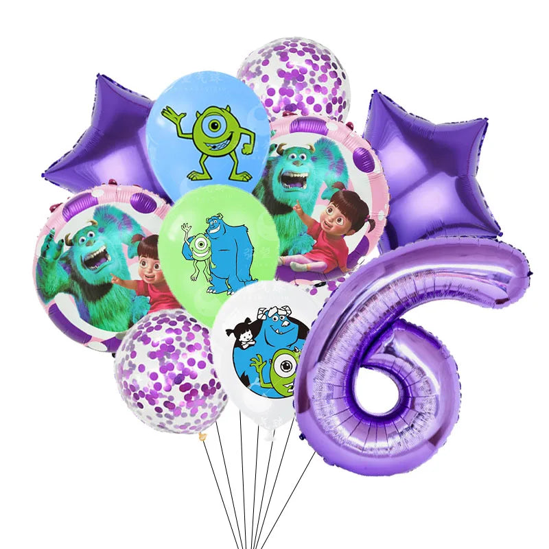 11pcs Disney Cartoon Monsters University Balloon Set Kids Birthday Party Celebration Decoration Baby Shower Party Kids Girl Gift