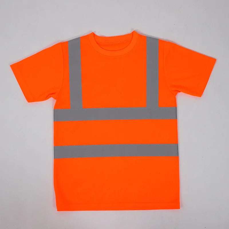 2023 Outdoor Shirt Fluorescent High Visibility Safety Work Shirt Summer Breathable Work T Shirt Reflective Vest t-shirt Quick Dry