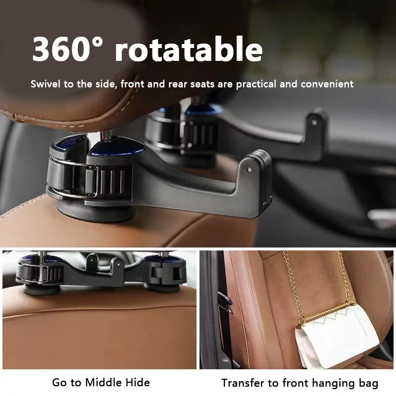 Universal Car Bracket Hook Multi-Function Hanging Storage Mobile Phone Holder Rear Seat Hanger Hook For Bag Purse Cloth Grocery