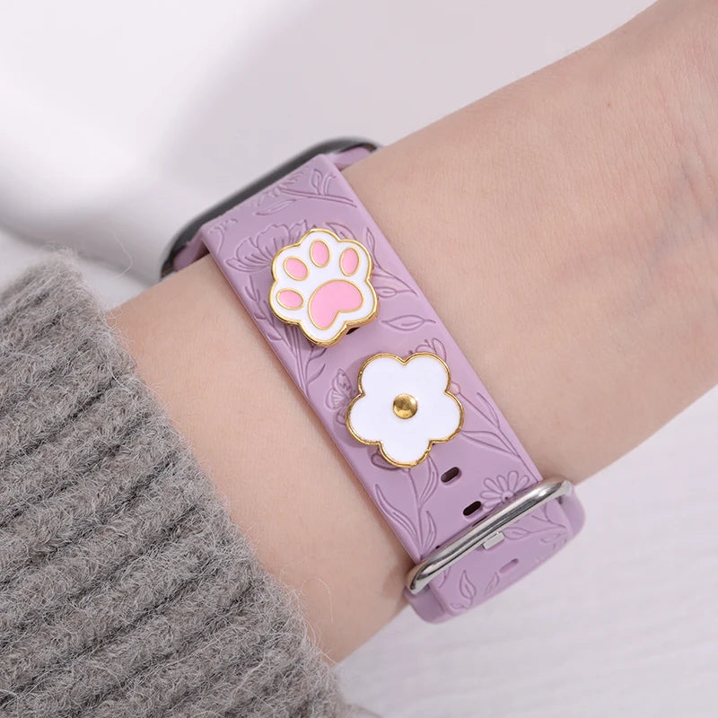 40 Styles Watchband Charms for Apple Watch Cartoon Strawberry Astronaut Cat Butterfly Jewelry Charm for Iwatch Strap Accessories