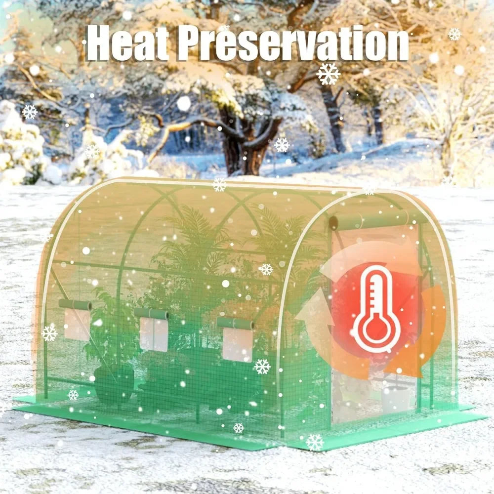 Greenhouses for Outdoors Winter Heavy Duty Large Walk in Tunnel Green House Portable for Plants, Reinforced Frame, Free Shipping