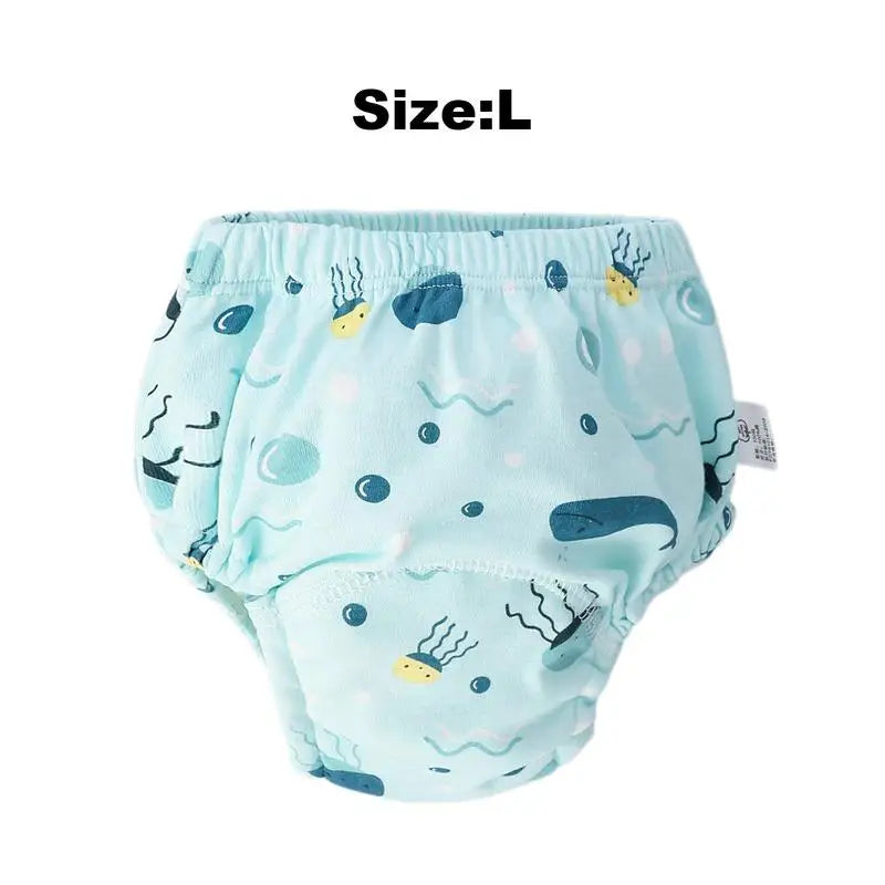 Toddler Training Underwear 6-Layers Breathable Washable Cotton Baby Toilet Training Pants Reusable Absorbent Waterproof Potty