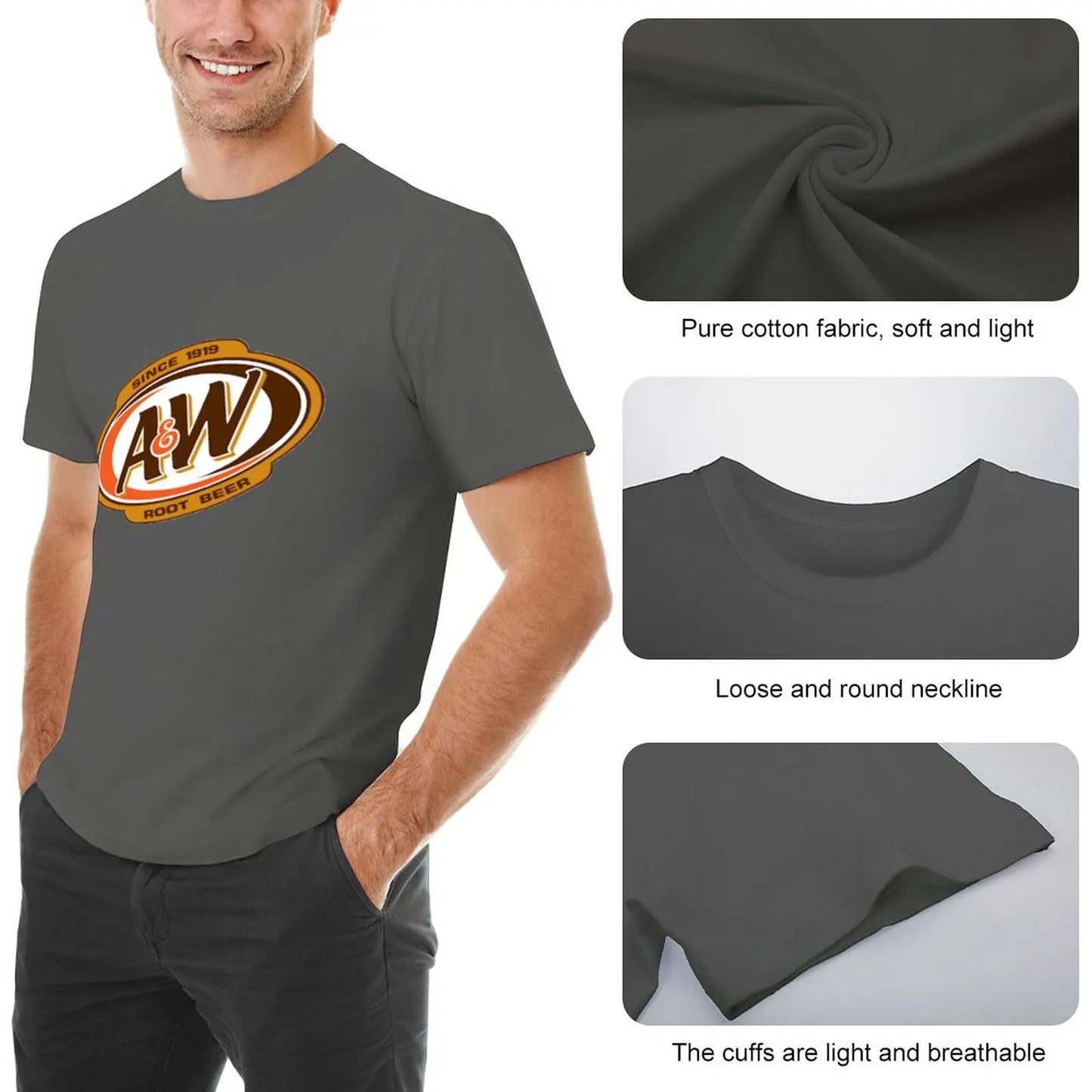 A&W Root Beer Logo Since 1919 T-Shirt t-shirts t shirts boys animal print shirt mens tall t shirts Men's fashion t-shirts