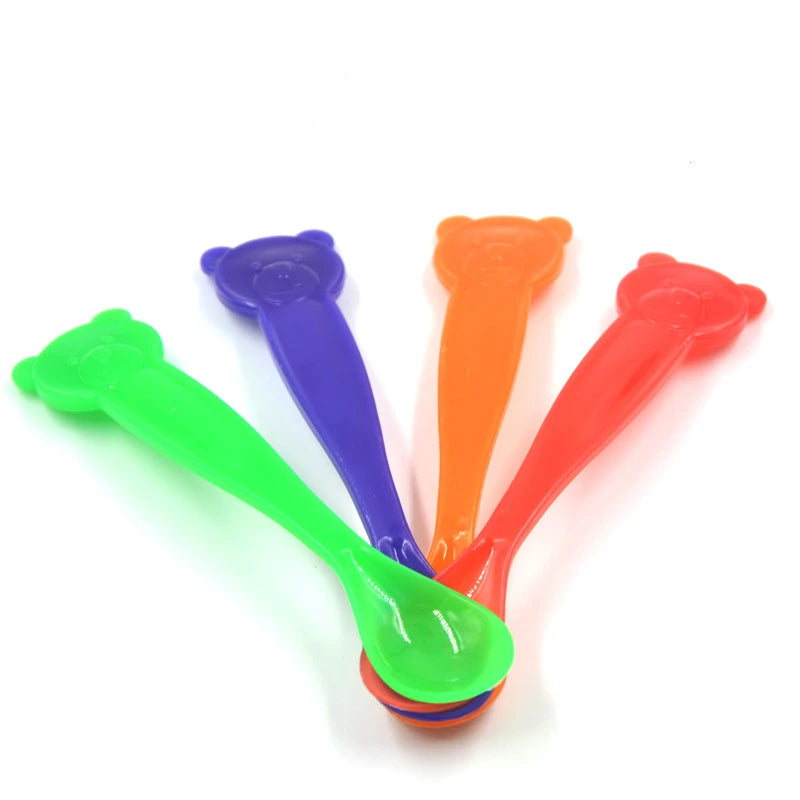 3 Colors Temperature Sensing Spoon for Kids Boys Girls Silicone Spoon Feeding Baby Spoons Baby care set Feeding Spoon