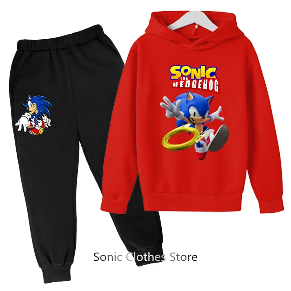 Sega Sonic- Tracksuit Kids Clothing Sets Baby Boys Girls Fashion Sports Suits Sweatshirts+pants Brand Clothes