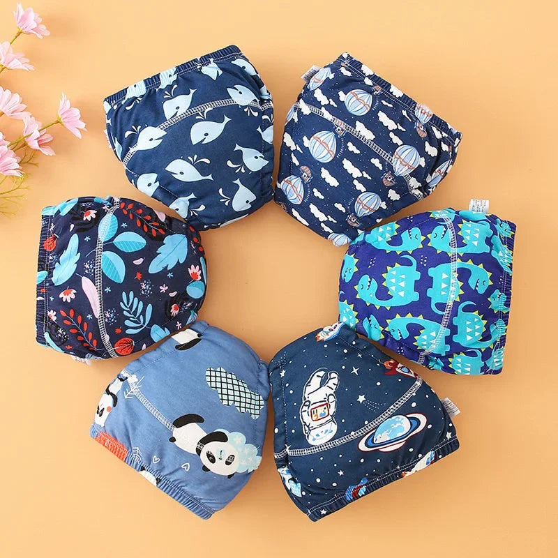 4pcs Baby Ecological Diapers Underwear Girl Nappy Learning Panties Children Washable Reusable Cloth Diapers Potty training pants