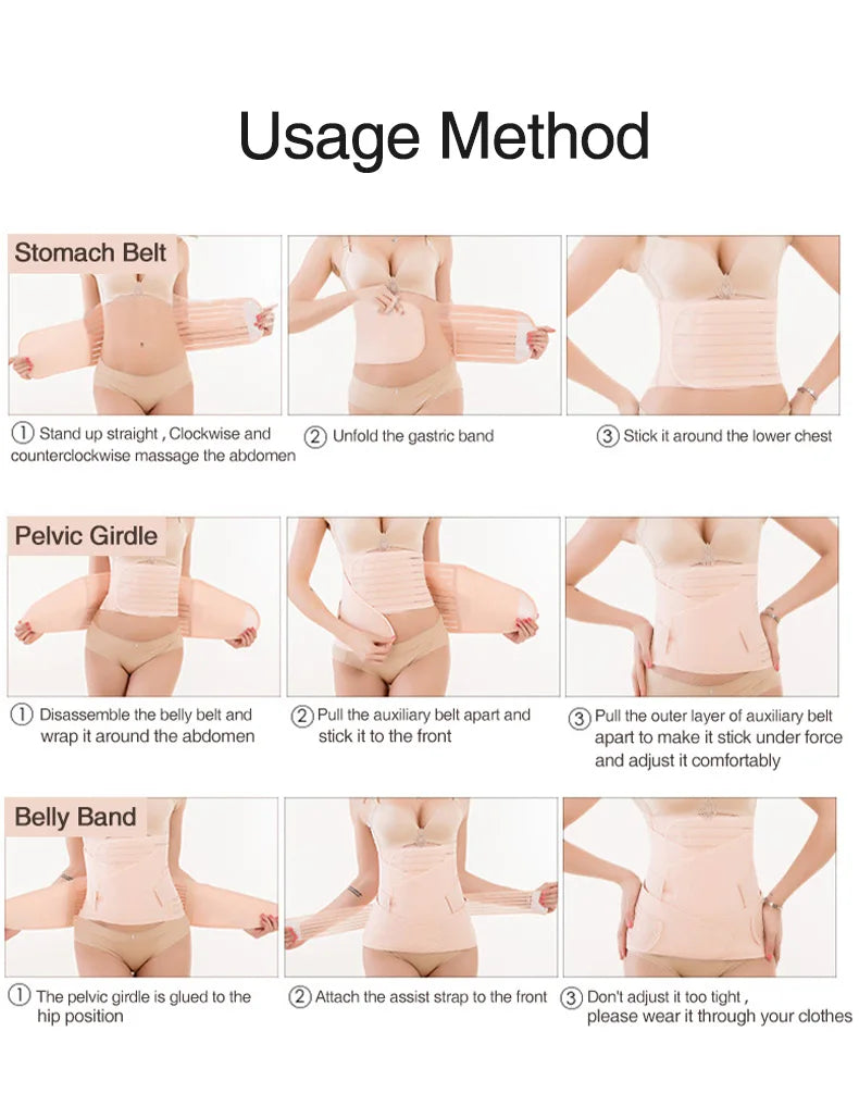 3in1 Corset Postpartum Belly Band Pregnant Women Tummy Belly Pelvis Belt Wrap Waist Trainer Recovery Bandage Strap Body Shaper