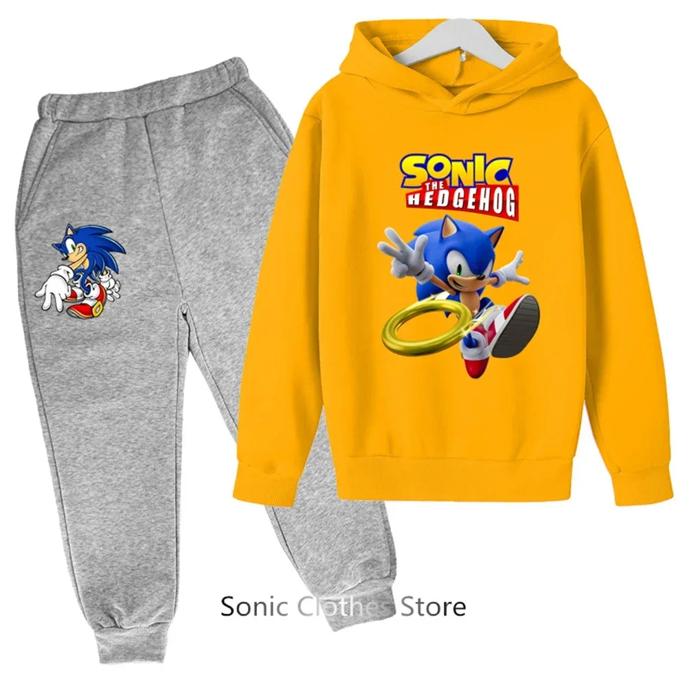 Sega Sonic- Tracksuit Kids Clothing Sets Baby Boys Girls Fashion Sports Suits Sweatshirts+pants Brand Clothes