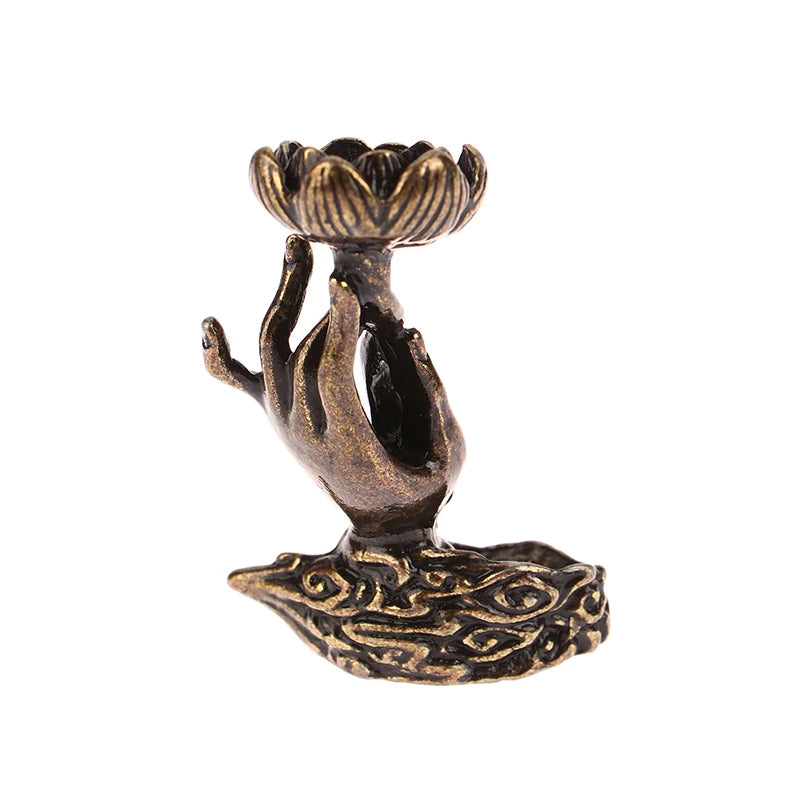 1Pc Vintage Buddha Hand Lotus Incense Burner home decorations Backflow Incense Holder ornaments For Home Room Tea Table Decor