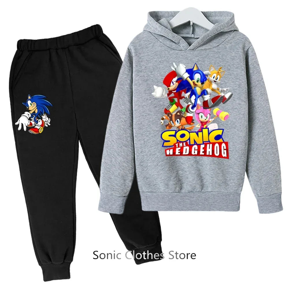 Sega Sonic- Tracksuit Kids Clothing Sets Baby Boys Girls Fashion Sports Suits Sweatshirts+pants Brand Clothes