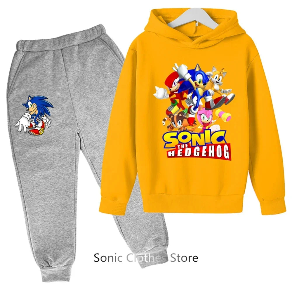 Sega Sonic- Tracksuit Kids Clothing Sets Baby Boys Girls Fashion Sports Suits Sweatshirts+pants Brand Clothes